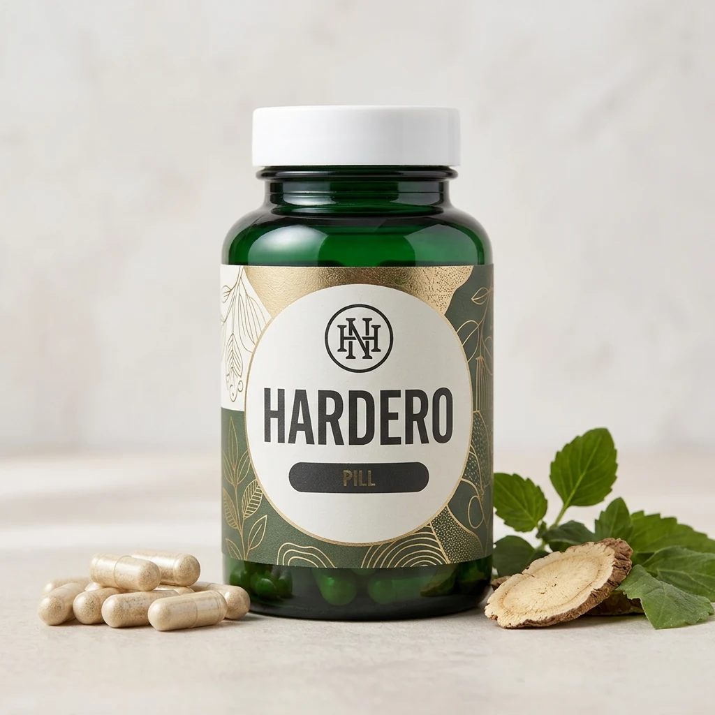 Hardero men's wellness supplement bottle dark navy